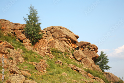 Rocks near Karkaralinsk. Karaganda Oblast. Kazakhstan