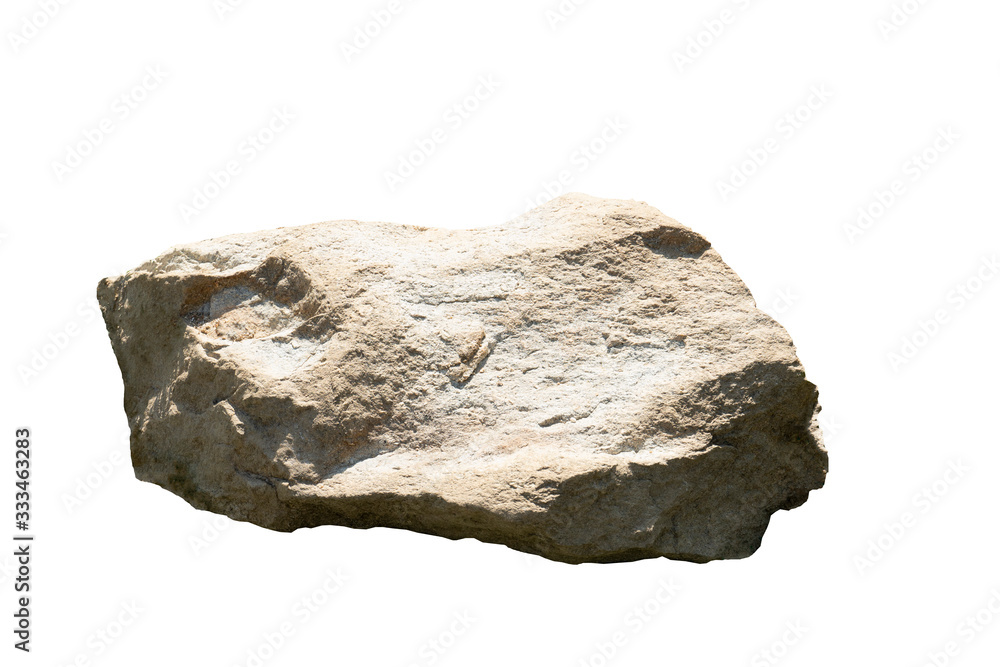 Fototapeta premium Object textured on white background of Scree Stone : The rocks from the mountains that have been submerged in water are then precipitated. For garden decoration design.