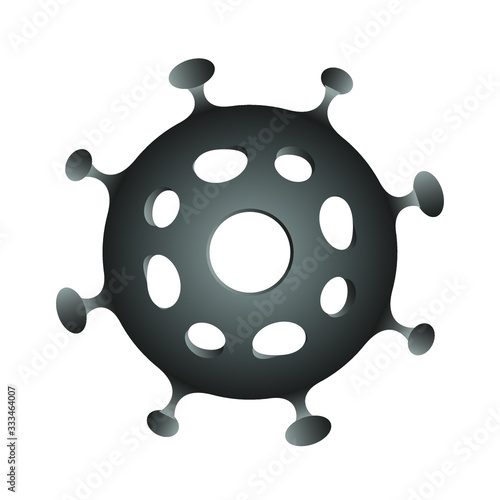 Coronavirus Icon Cell COVID 19 New Infection Influenza Dangerous China Vector Isolated