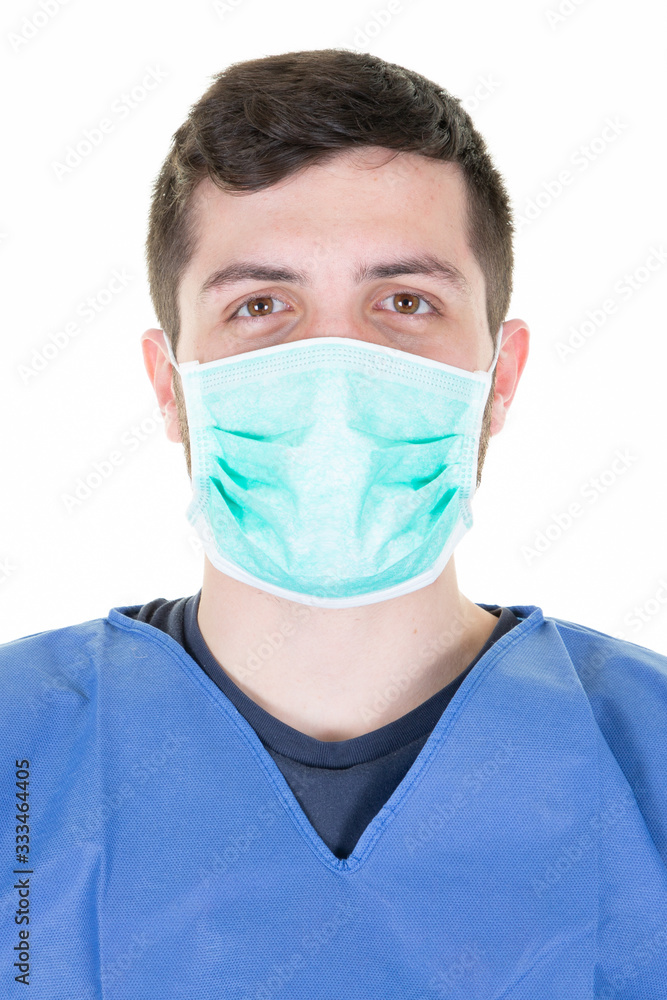 Coronavirus man doctor in protective mask protection against virus covid-19 infection exhaust Coronavirus man doctor in protective mask protection against virus covid-19 infection exhaust