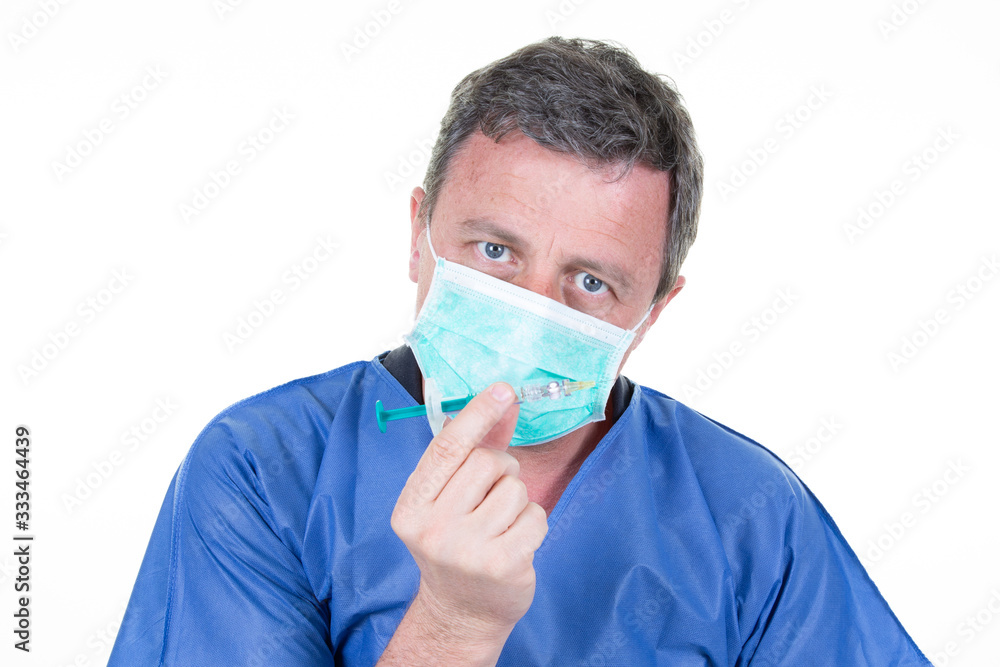 Syringe vaccine coronavirus covid-19 in hands of a doctor Syringe vaccine coronavirus covid-19 in hands of a doctor