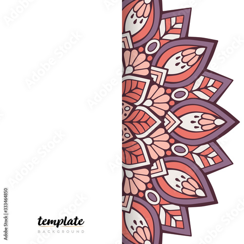 Mandala white background. Round floral ornament