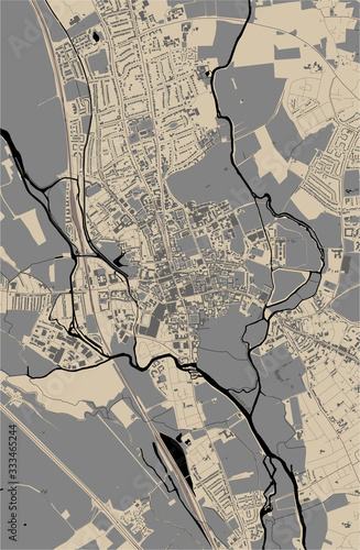 map of the city of Oxford, Oxfordshire, South East England, England, UK