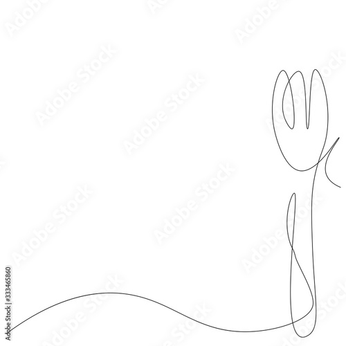 Fork line drawing, vector illustration  © Keya