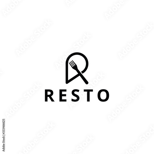 Restaurant, resto, food court, cafe logo template.