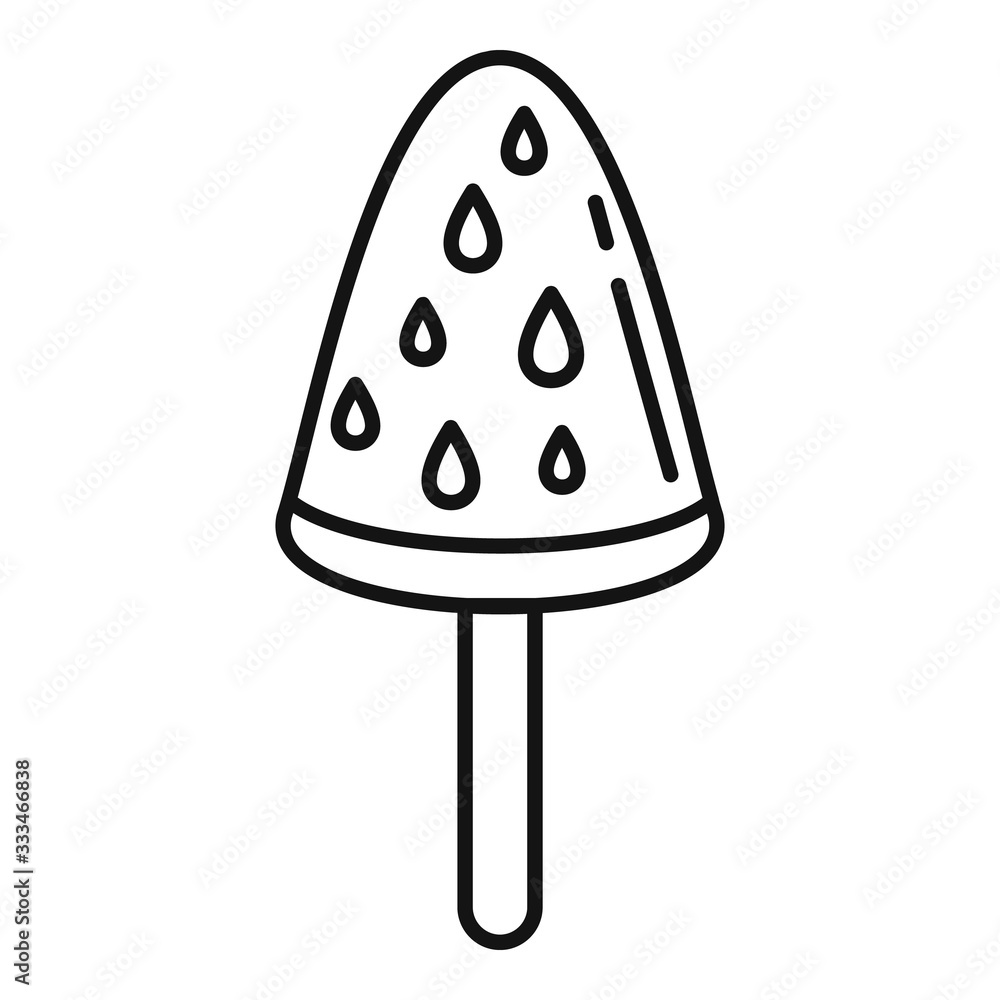 Watermelon ice cream icon. Outline watermelon ice cream vector icon for web design isolated on white background