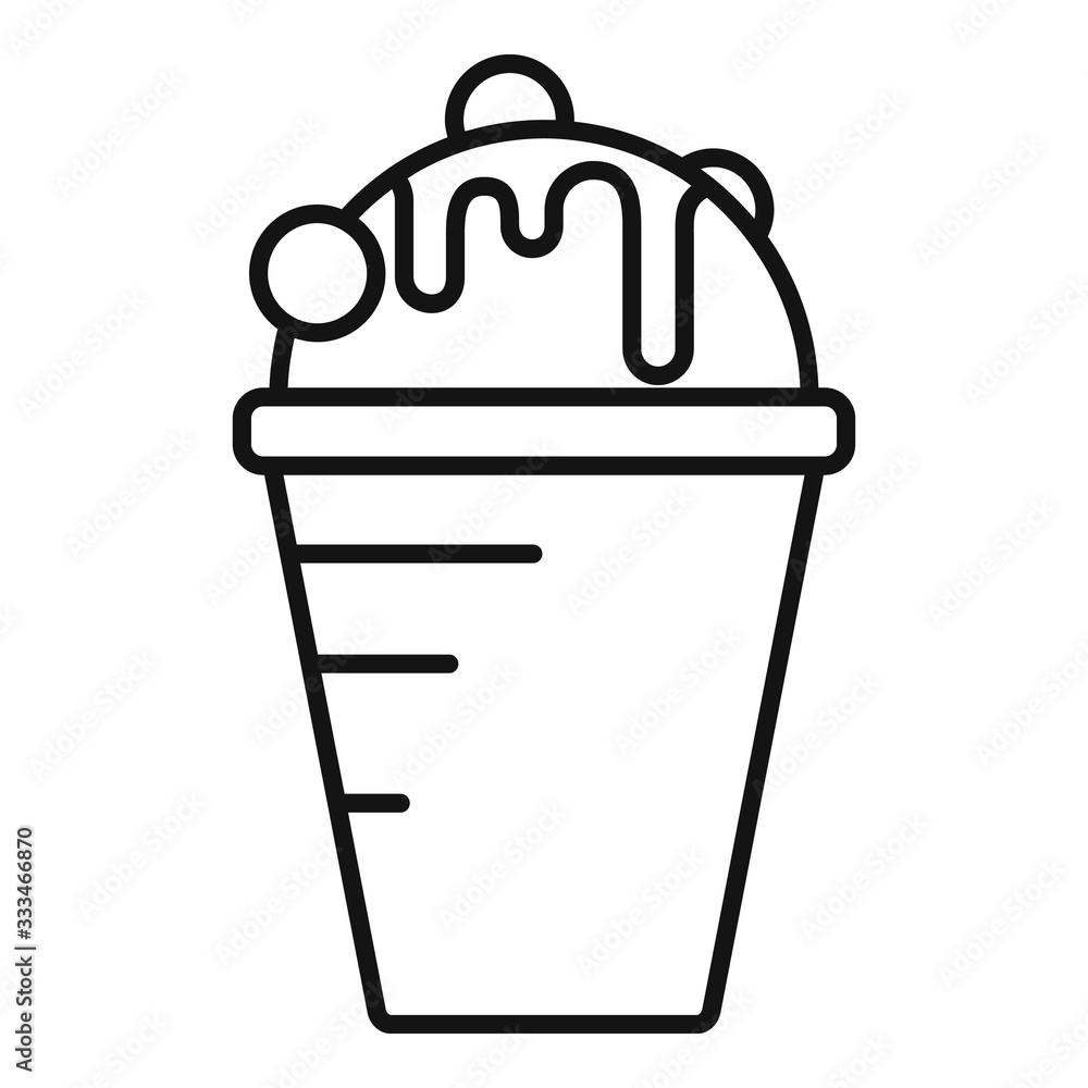 Cold ice cream icon. Outline cold ice cream vector icon for web design isolated on white background Cold ice cream icon. Outline cold ice cream vector icon for web design isolated on white background