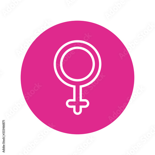 female gender symbol love block and line icon