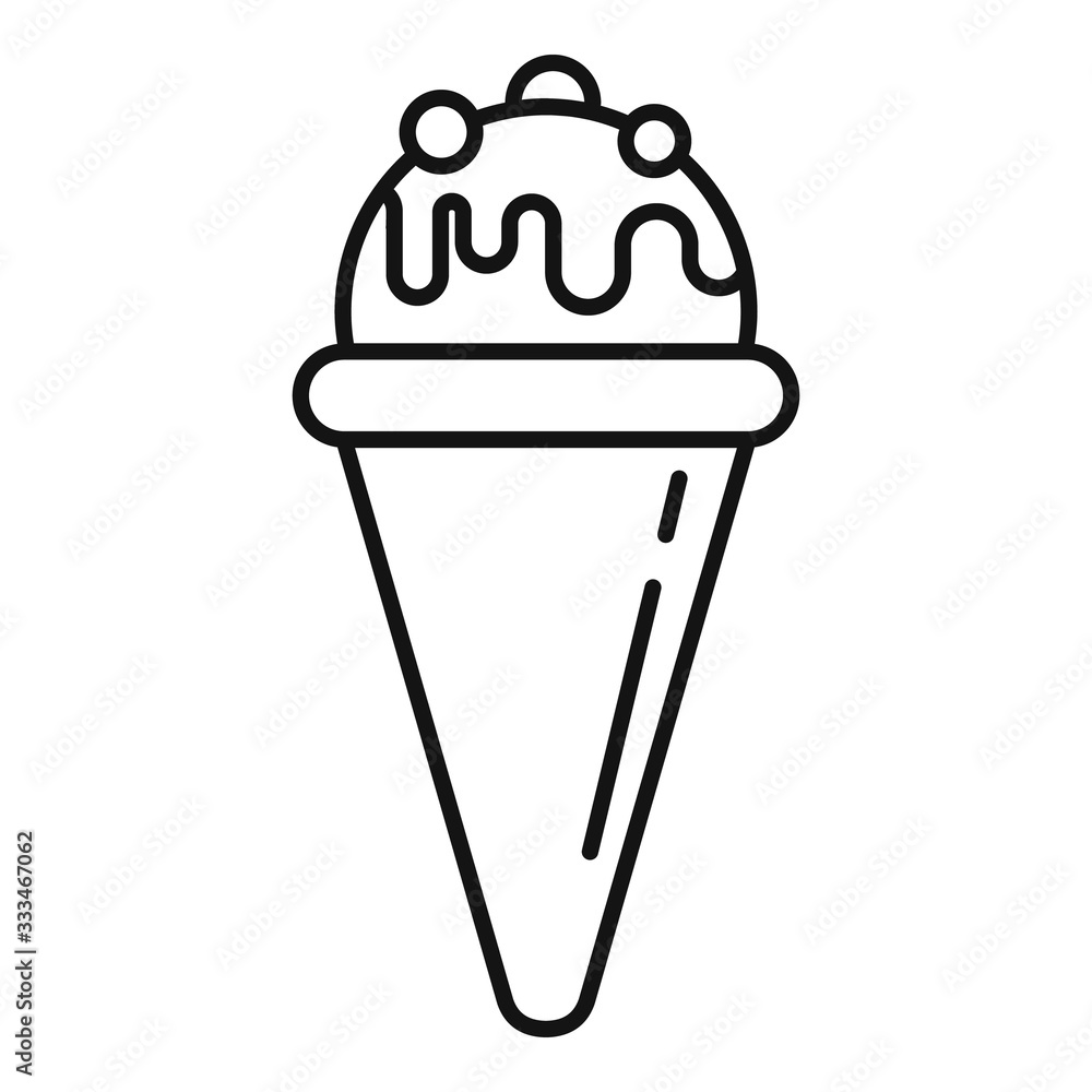 Sweet ice cream icon. Outline sweet ice cream vector icon for web design isolated on white background