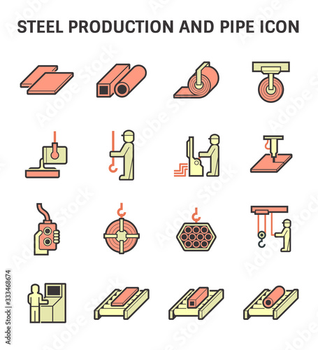 Steel production industry and metallurgy vector icon design.