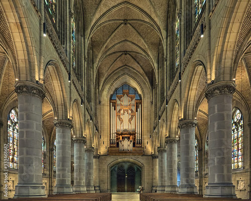 Linz, Austria. Interior of New Cathedral (Cathedral of the Immaculate Conception). This is the largest, though not the tallest church in Austria.