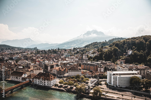 Lucern Switzerland Aerial View