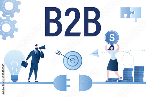 Teamwork,startup and cooperation background. B2b concept.
