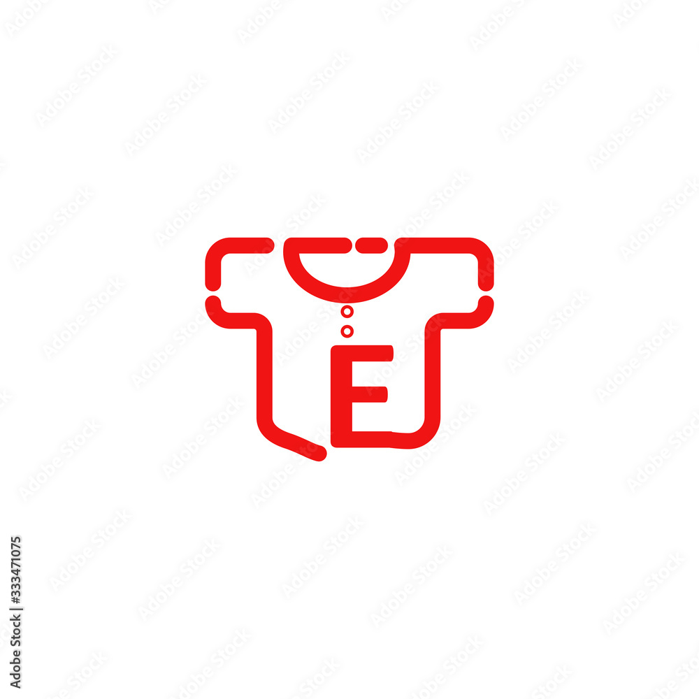 Obraz premium logo letter e with t shirt vector design 
