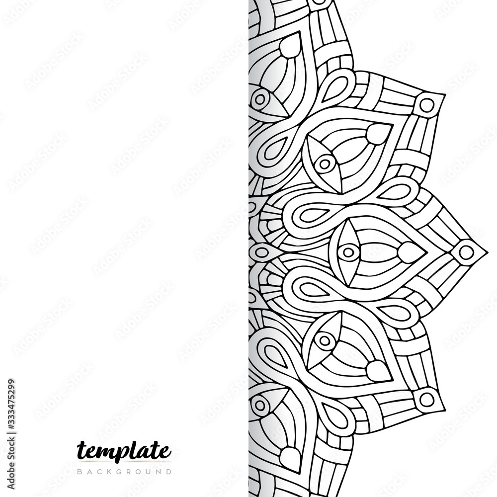 Mandala white background. Round floral ornament Mandala white background. Round floral ornament