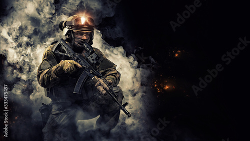 Fototapeta wojskowy żołnierz amerykański armia zniszczenie