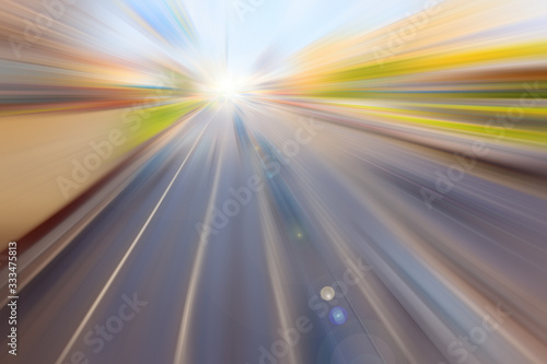 Soft focus background.  Cars ride on highway. City car traffic. Blur cars in motion.