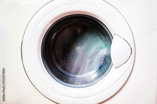 white door of a washing machine