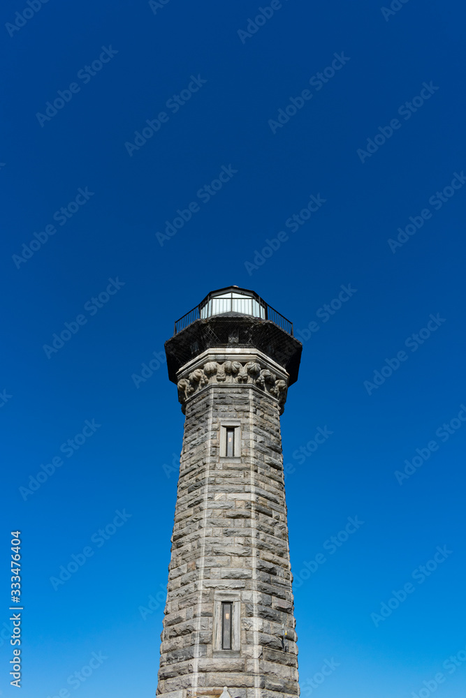 The Historic Blackwell Island Lighthouse on Roosevelt Island in New York City with a Clear Blue Sky The Historic Blackwell Island Lighthouse on Roosevelt Island in New York City with a Clear Blue Sky
