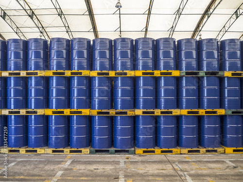oil barrels or chemical drums stacked up