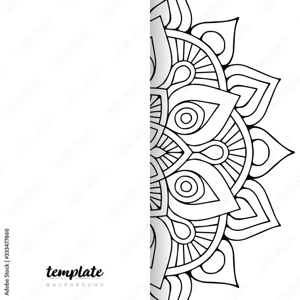 Fototapeta premium Mandala white background. Round floral ornament