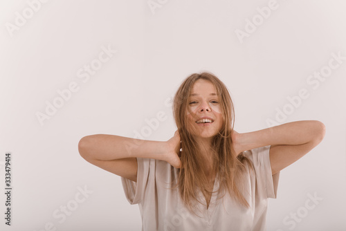 Wallpaper Mural Portrait of a young woman with with a eyepatch on her face. Torontodigital.ca