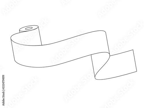 Unwound roll of toilet paper with place for text. Vector illustration