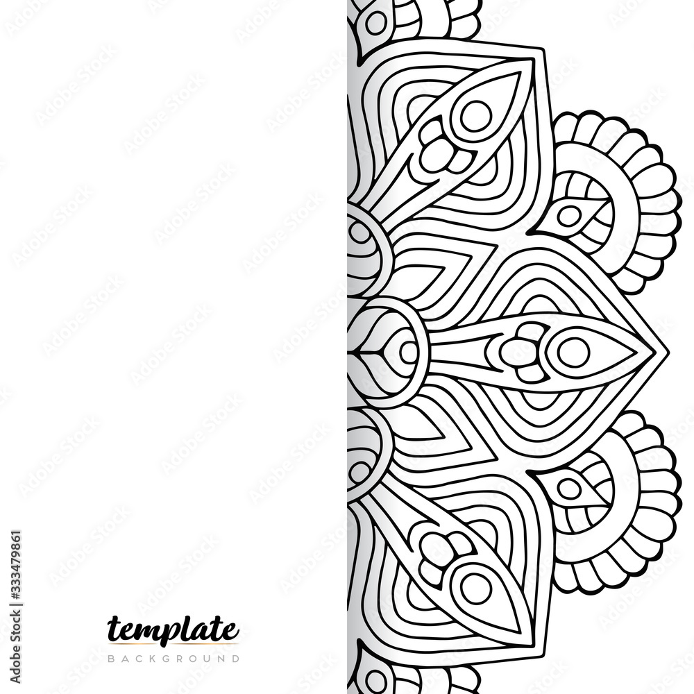 Mandala white background. Round floral ornament Mandala white background. Round floral ornament