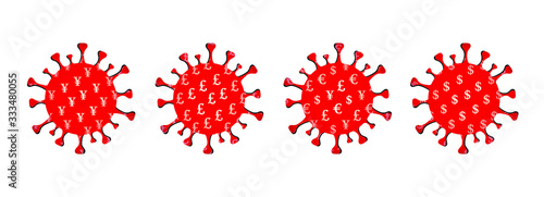Covid-19 virus with Global Economy, Coronavirus, Virology Concept, Vector illustration