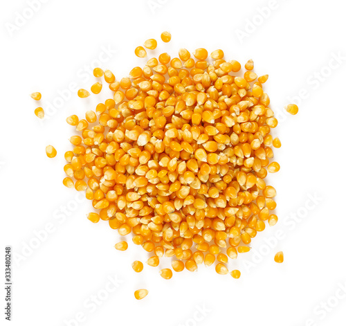 pile of dried corn isolated on white background