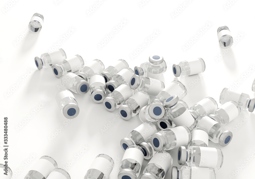 Vaccine bottle coronavirus pandemic 3d renderig Vaccine bottle coronavirus pandemic 3d renderig