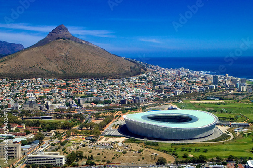 Cape Town and Table Mountain aerial view