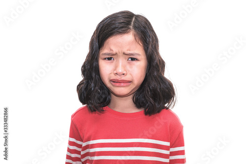 Wallpaper Mural Asian girl crying in white background Torontodigital.ca