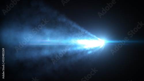 Abstract Glowing Light Strokes Background/ Illustration of an abstract background with glowing 3d light strokes with optical lens flare fx