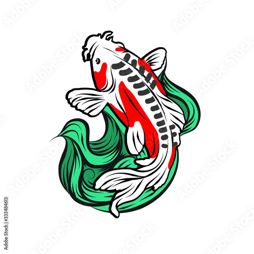 Koi fish drawing vector illustration. Good for pond or koi farm and any japanese element.
