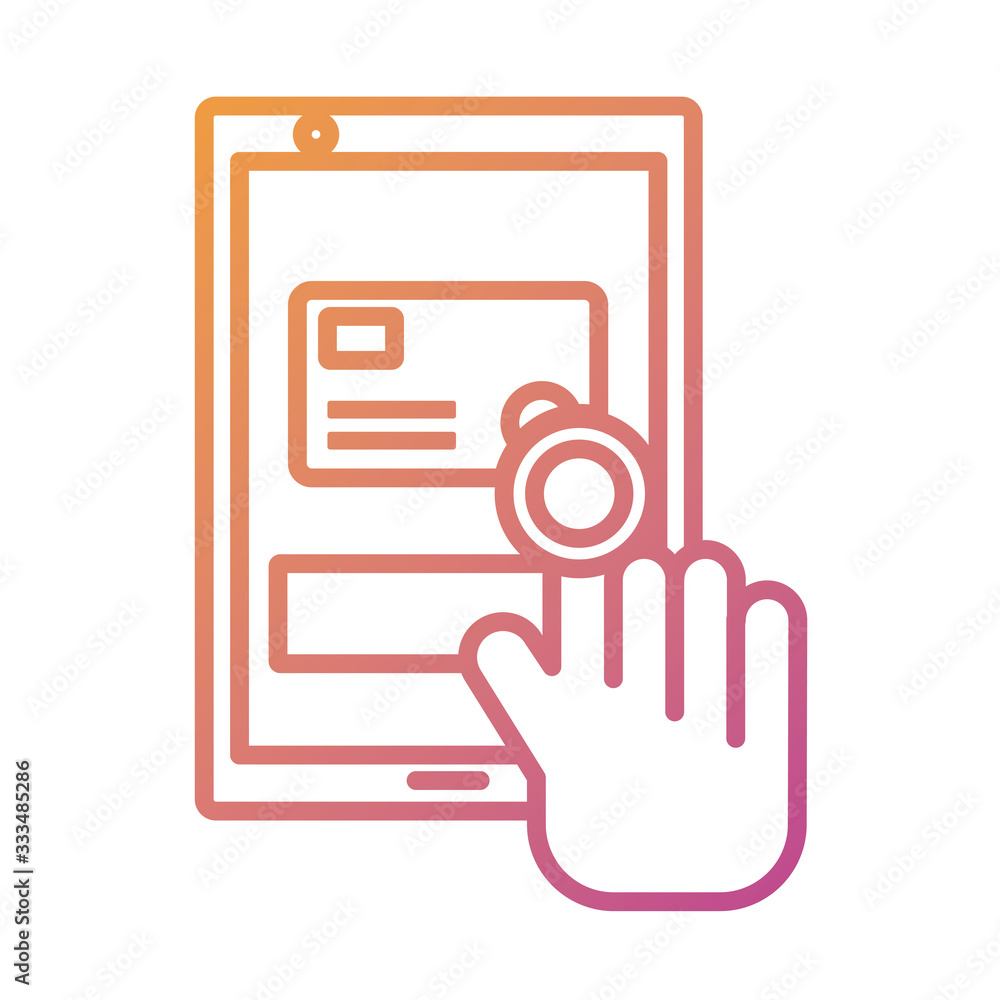 credit card and smartphone payment online line degradient style credit card and smartphone payment online line degradient style