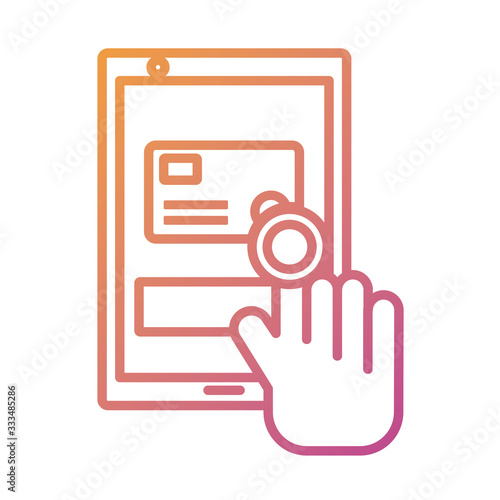 credit card and smartphone payment online line degradient style