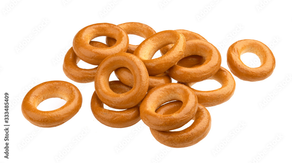 Russian bagels isolated on white background with clipping path