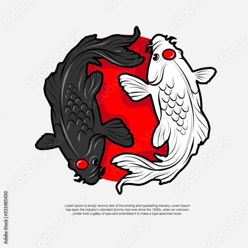 Koi fish drawing vector illustration. Good for pond or koi farm and any japanese element.