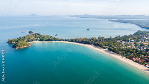 Aerial from drone, Landscape of Klong Dao Beach at Lan ta island © kwanchaichaiudom