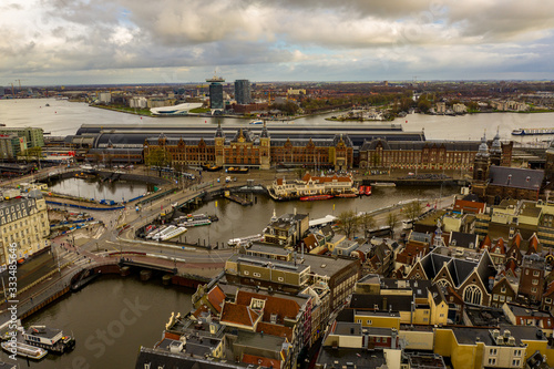 aerial view from Amsterdam central station