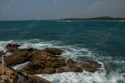 frozen lava stones on the ocean