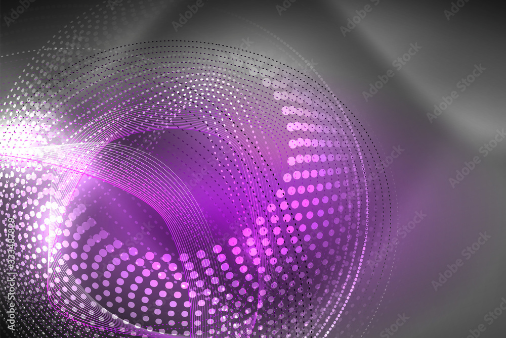 Abstract particles, wave background, neon motion techno design Abstract particles, wave background, neon motion techno design
