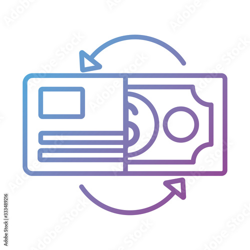 credit card and bill payment online line degradient style