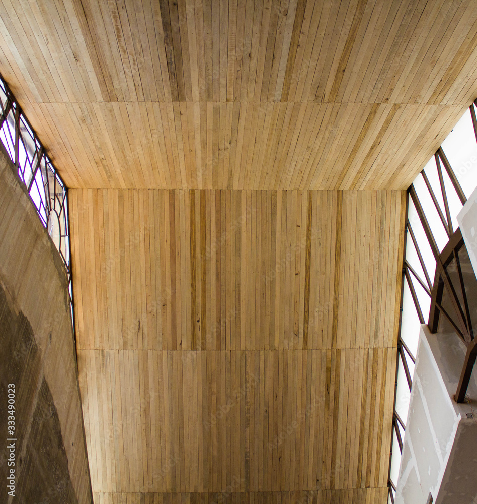 Fototapeta premium wooden roof under construction