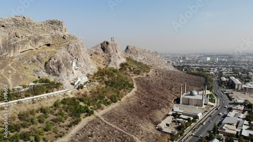 Sulaiman Too mountain in Osh Kyrgyzstan with city view