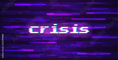 Vector text . Symbol of cyberpunk, hacker attack. Modern design, technological error. Texture and effect for your design.