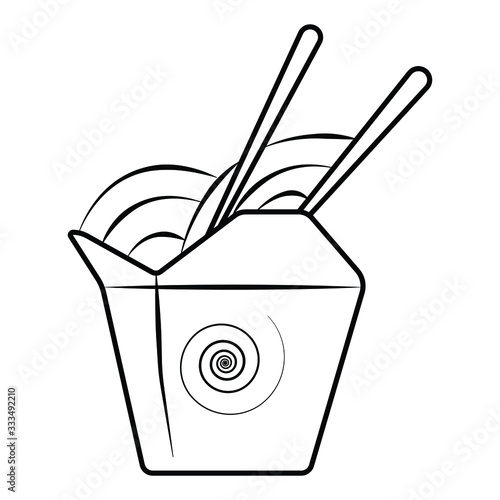 Takeaway chinese food badge icon