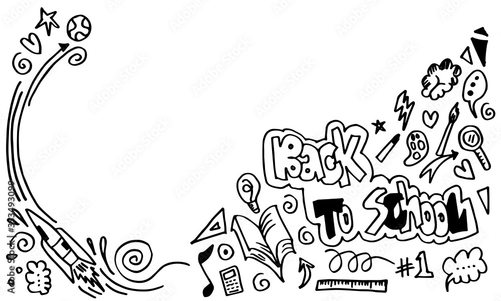 Naklejka premium Vector illustration of back to school. Good for wrapping paper and website wallpapers.