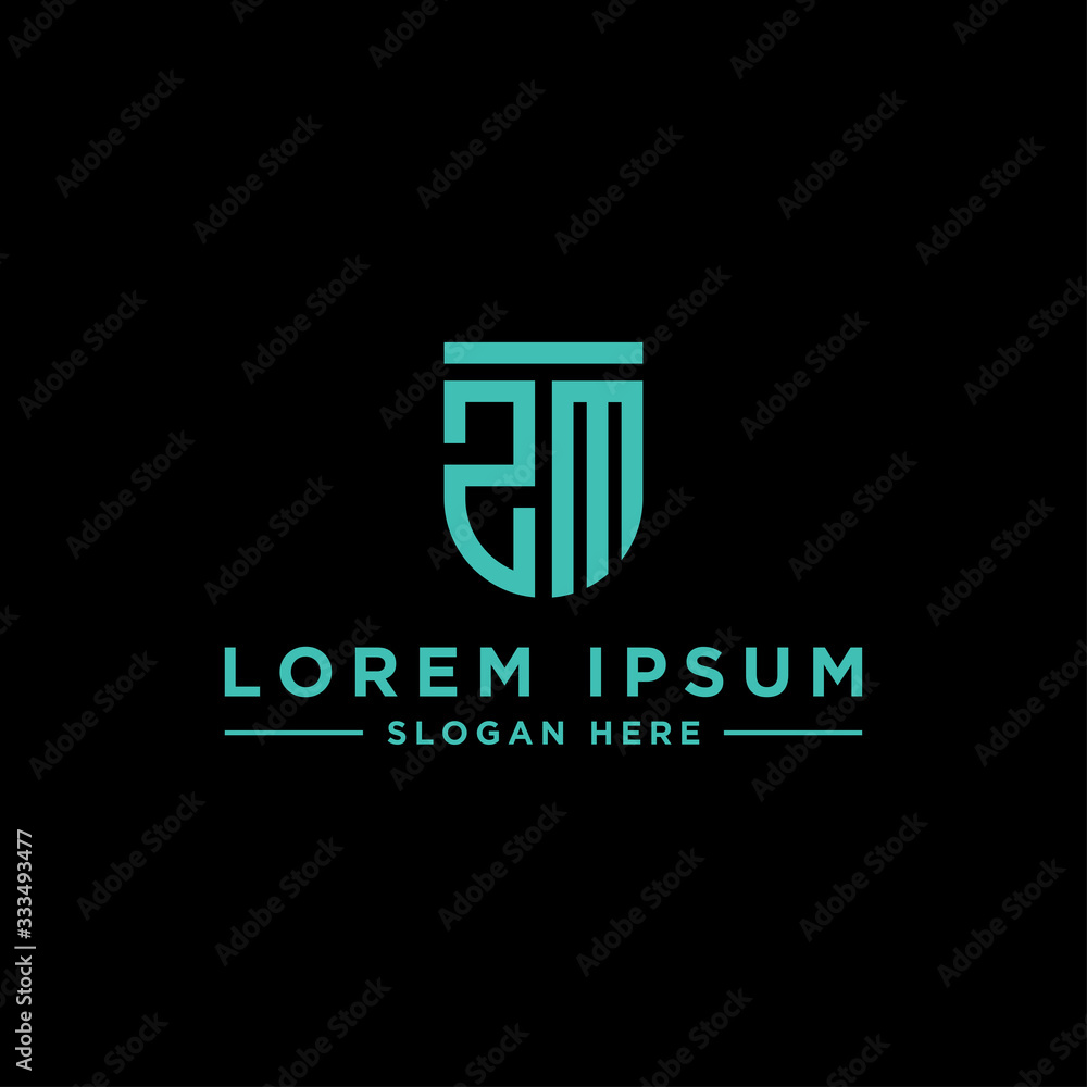 inspiring logo designs for companies from the initial letters of the ZM logo icon. -Vectors inspiring logo designs for companies from the initial letters of the ZM logo icon. -Vectors